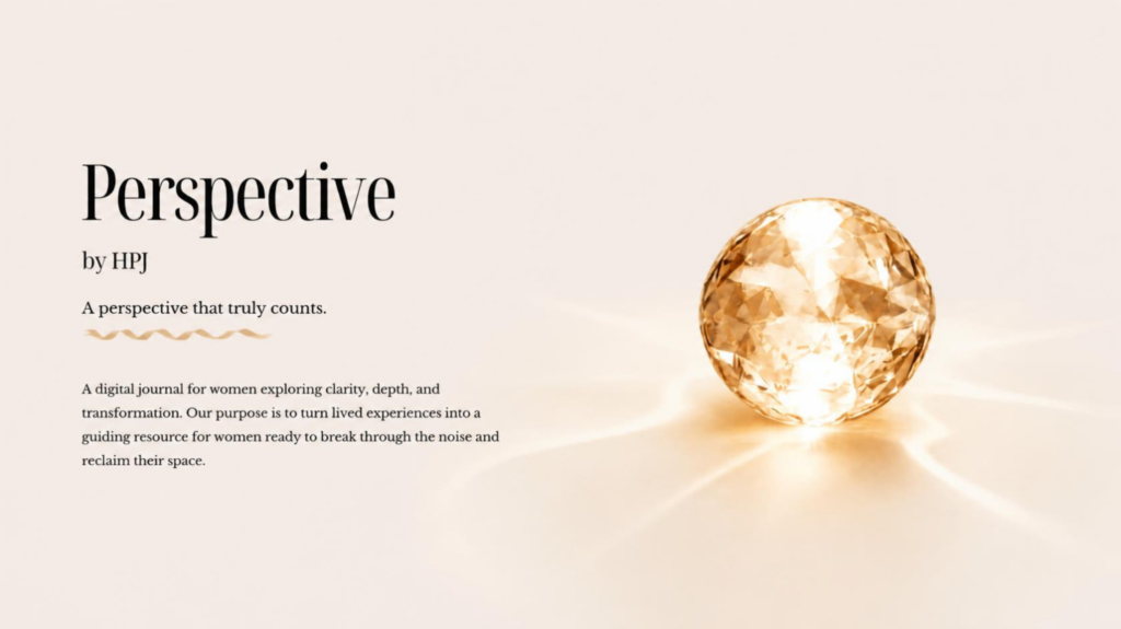 HPJ official personal development digital journal logo with the captital J and prism light reflection effects